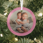 Ornement En Verre Classic Family Photo Keepsaké Noël Ornament<br><div class="desc">L'ornement classique et élégant de Noël en saké pour tout ami ou membre de la famille.</div>