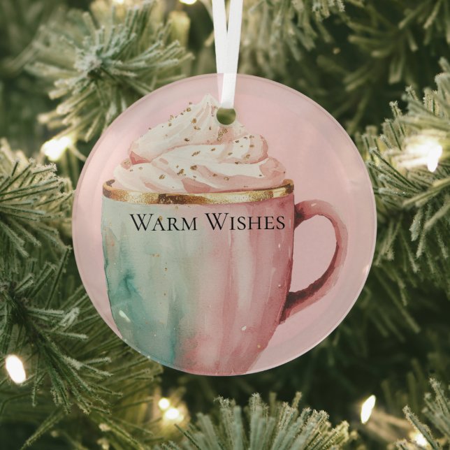 Ornement En Verre Coca de Noël Or Blush Mint rose Chaleureux Voeux (Insitu)