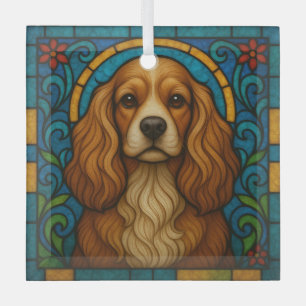 Ornement En Verre Cocker Spaniel Chien "Verre Tiré"