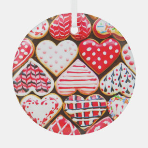 Ornement En Verre Coeur de Saint Valentin Cookies : Amour fait maiso
