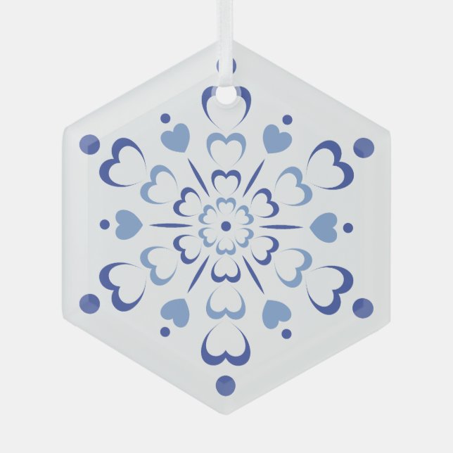 Ornement En Verre Coeur neigeux (Recto)