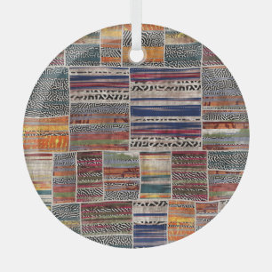 Ornement En Verre Collage de patchwork : motif de courtepointe mixte