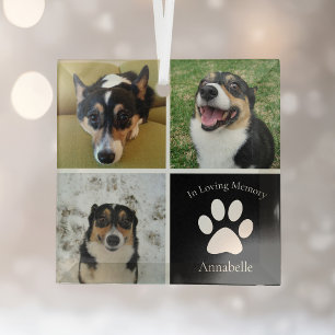 Ornement En Verre Collage de photos de chien personnalisé pour mémor