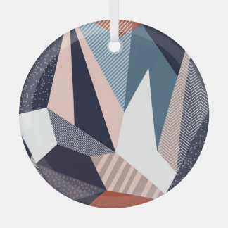 Ornement En Verre Collage géométrique moderne, motif transparent.