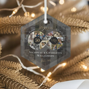 Ornement En Verre Collage photo infini pour le 50e anniversaire de m
