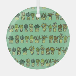 Ornement En Verre Collection Cactus : Jeu De Doodles Dessiné À La Ma