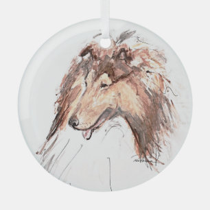 Ornement En Verre Collie par Hevener Ornament