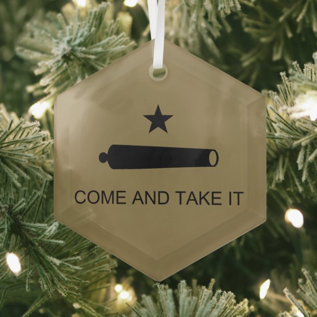 Ornement En Verre Come & Take It ! Flag de Texas State (Insitu)