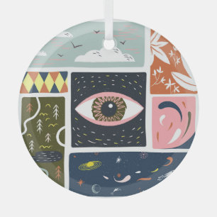 Ornement En Verre Comic Nature Space : Illustration d'automne