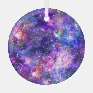 Ornement En Verre Conception Cosmique d'Impression de Nuit de Galaxi