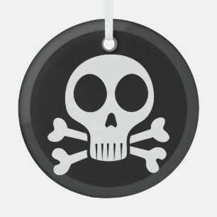 Ornement En Verre Conception de crâne de pirate