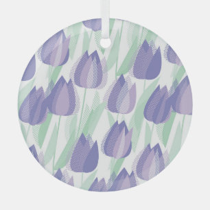 Ornement En Verre Conception de tulipe : violet clair floral.