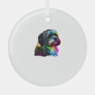 Ornement En Verre Conception Pop Art de Chien Havanais Amoureux de H