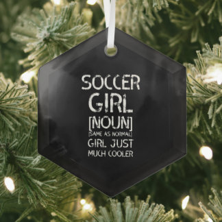 Ornement En Verre Cool fille de football