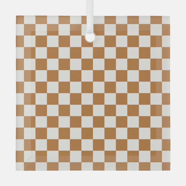 Ornement En Verre Copper and eggshell checkerboard pattern (Recto)