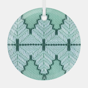 Ornement En Verre Couchage en fil textile rétro, pulsation graphique