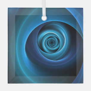 Ornement En Verre Couleurs bleu spirale 3D Art Abstrait fractal mode