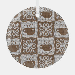 Ornement En Verre Coupes d'hiver confites : motif de boisson chaude.