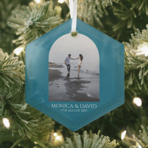Ornement En Verre Couple photo minimaliste Arche moderne