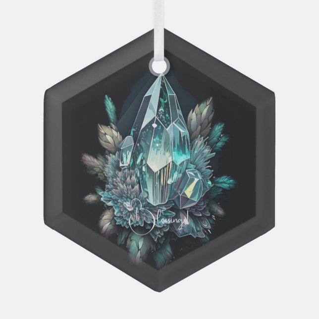 Ornement En Verre Créez vos propres cristaux bleus (Recto)