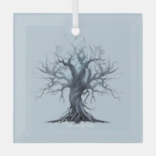 Ornement En Verre Créez votre propre arbre bleu mystique