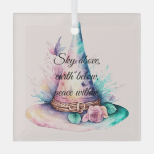 Ornement En Verre Créez votre propre Casquette de sorcière fleurie R