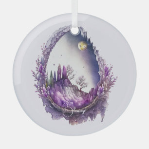 Ornement En Verre Créez votre propre code de paysage violet
