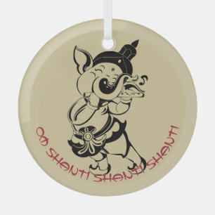 Ornement En Verre Créez votre propre flux de Ganesh noir et or
