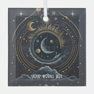 Ornement En Verre Créez votre propre lunaire céleste argent et or