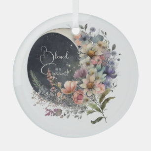 Ornement En Verre Créez Votre Propre Lune Croissante Florale de Minu