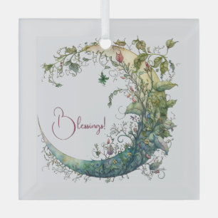 Ornement En Verre Créez votre propre lune fleurie Boho