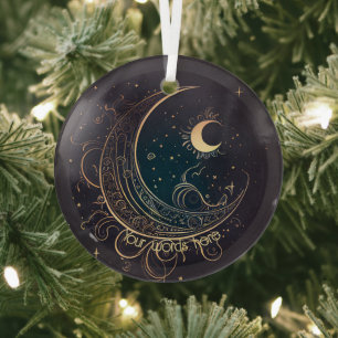 Ornement En Verre Créez votre propre lune magique de Filigree or