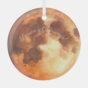 Ornement En Verre Créez Votre Propre Lune Orange Mystique
