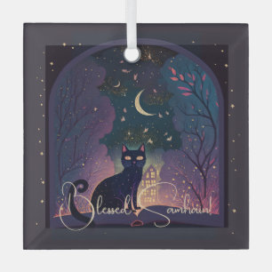 Ornement En Verre Créez Votre Propre Mystique Chat Noir Fenêtre Magi