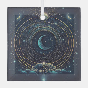 Ornement En Verre Créez votre propre paysage céleste bleu et or