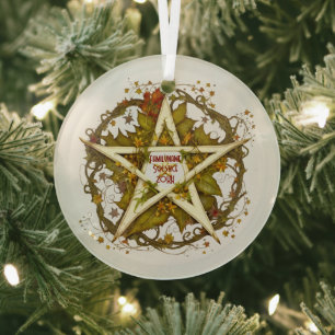Ornement En Verre Créez votre propre Pentacle de feuilles d'automne 