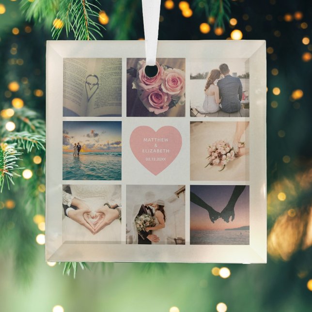 Ornement En Verre Créez votre propre photo de famille Couple personn (Créateur téléchargé)