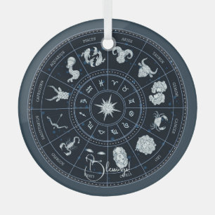 Ornement En Verre Créez votre propre roue de zodiac