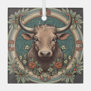 Ornement En Verre Créez votre propre Taurus Art Nouveau Zodiac
