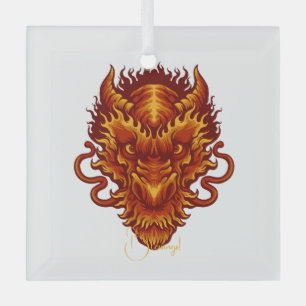 Ornement En Verre Créez votre propre tête de dragon rouge