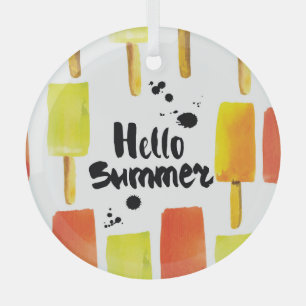 Ornement En Verre Crème de glace : Aquarelle Vintage