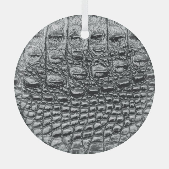 Ornement En Verre Crocodile Noir : Météo Noire Mystique (Recto)