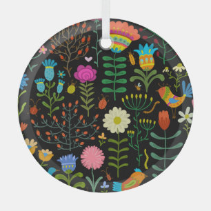 Ornement En Verre Croquis floral, motif artistique sans couture.