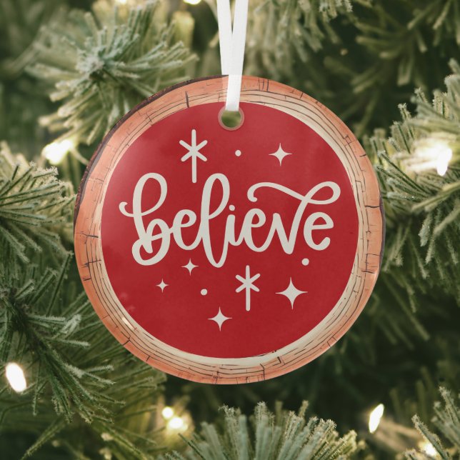 Ornement En Verre Croyez à Noël (Insitu)