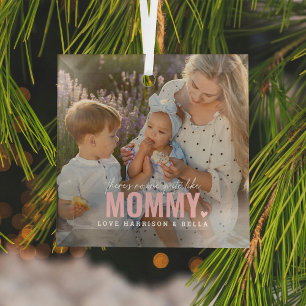 Ornement En Verre Cute Custom Photo Keepsaké MOMMY Cadeau