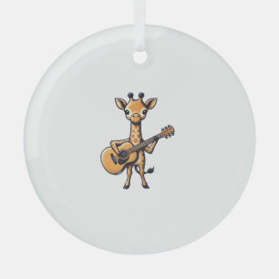 Ornement En Verre Cute Giraffe Jouer Guitare Giraffes Musicien Musi
