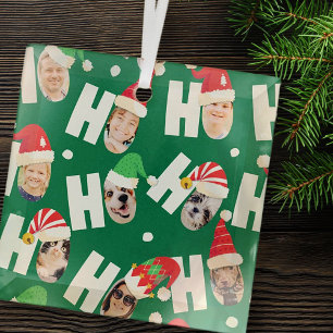 Ornement En Verre Cute moderne Santa Hats Neuf Photos de famille