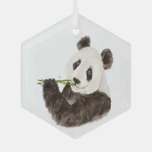 Ornement En Verre Cute Panda Ours Asiatique Animal Bambou