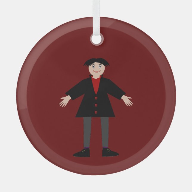 Ornement En Verre Cute Vampire Halloween (Recto)