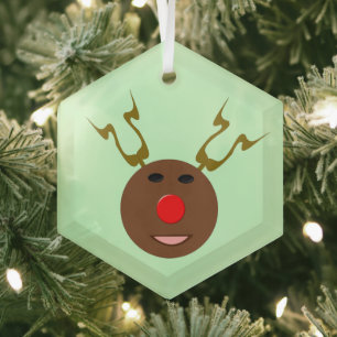 Ornement En Verre Cyber rennes de Noël